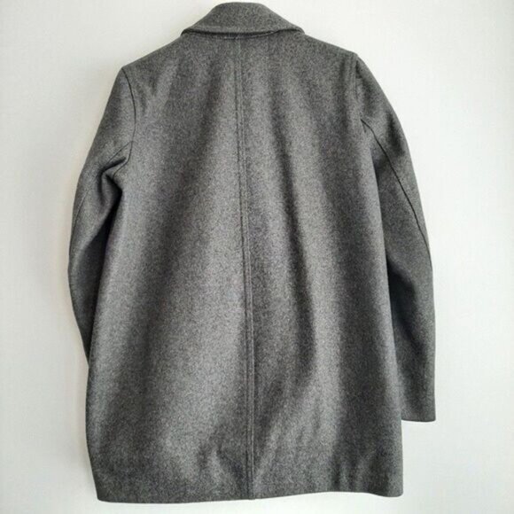 GAP Short Moto Coat Jacket Wool Blend Grey Sz M - Picture 10 of 14